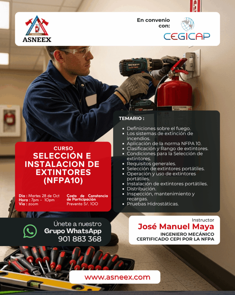 CURSO SELECCIÓN E INSTALACION DE EXTINTORES (NFPA10)